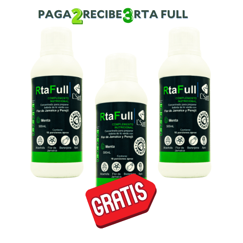 RtaFull Concentrado Natural – Té Verde con Flor de Jamaica y Menta