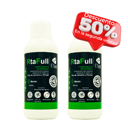 RtaFull Concentrado Natural – Té Verde con Flor de Jamaica y Menta