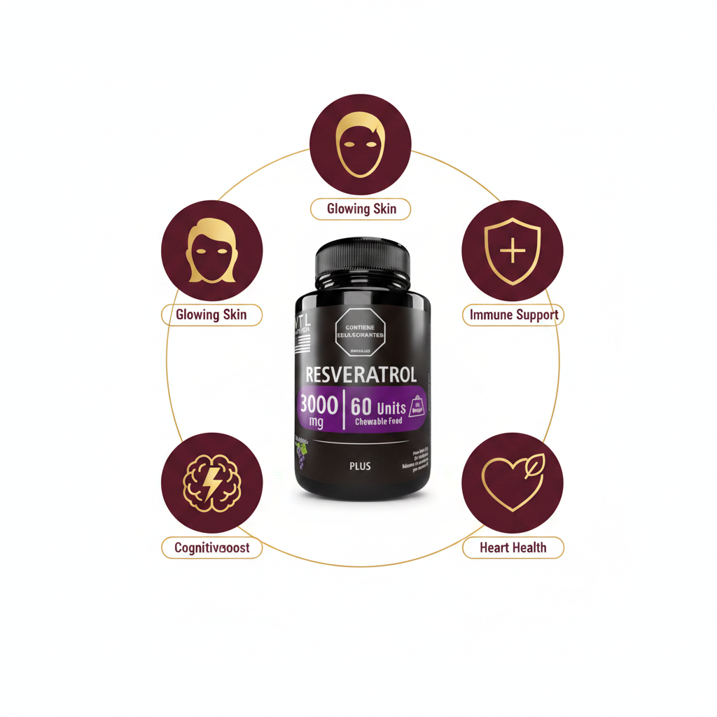 Resveratrol X60 y sus 4 beneficios principales – piel, inmunidad, mente y corazón