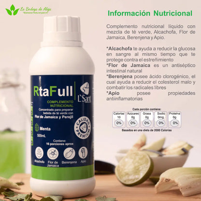 RtaFull Concentrado Natural – Té Verde con Flor de Jamaica y Menta